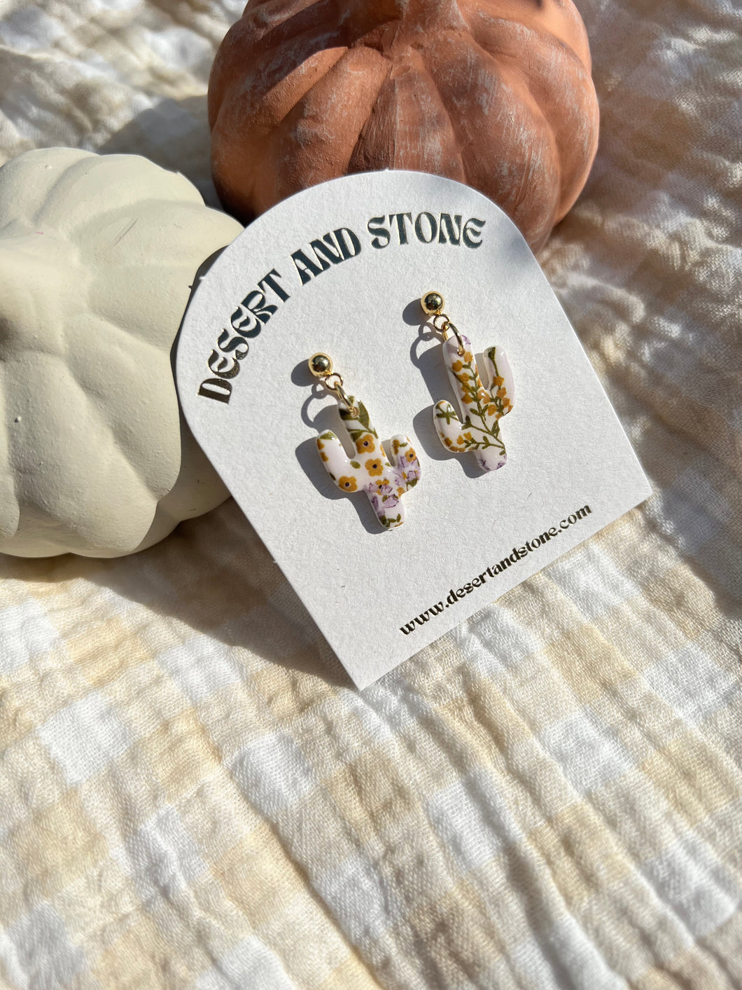 Floral Medium Saguaros- lavender & yellow