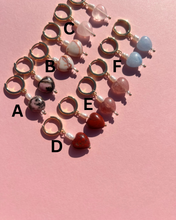 Load image into Gallery viewer, Gemstone Heart Huggies
