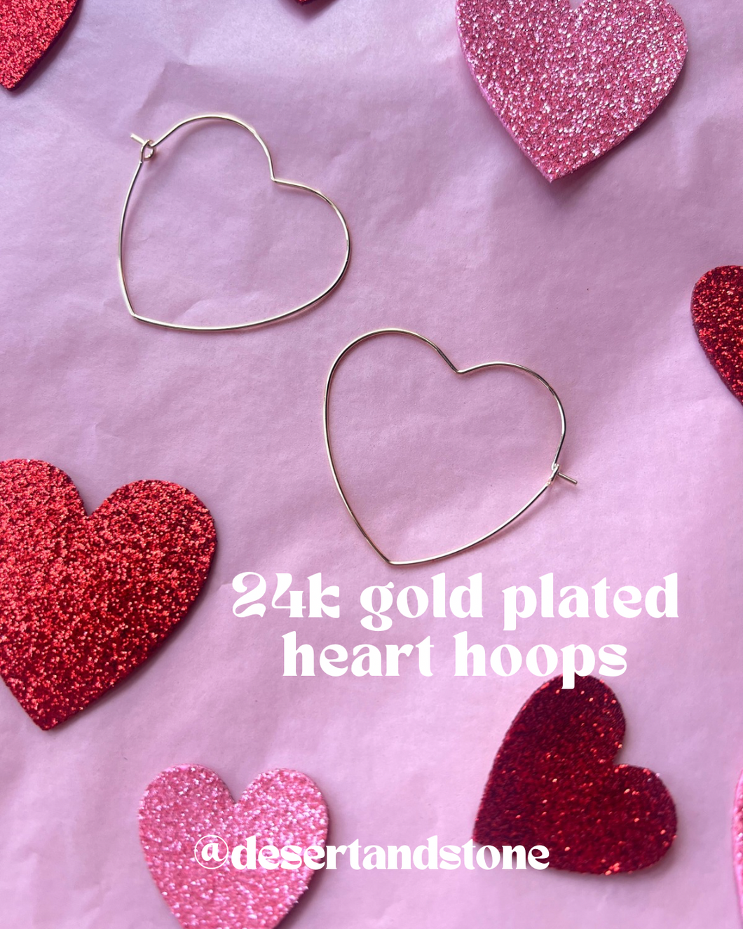 24k gold plated heart hoops (free with purchase)