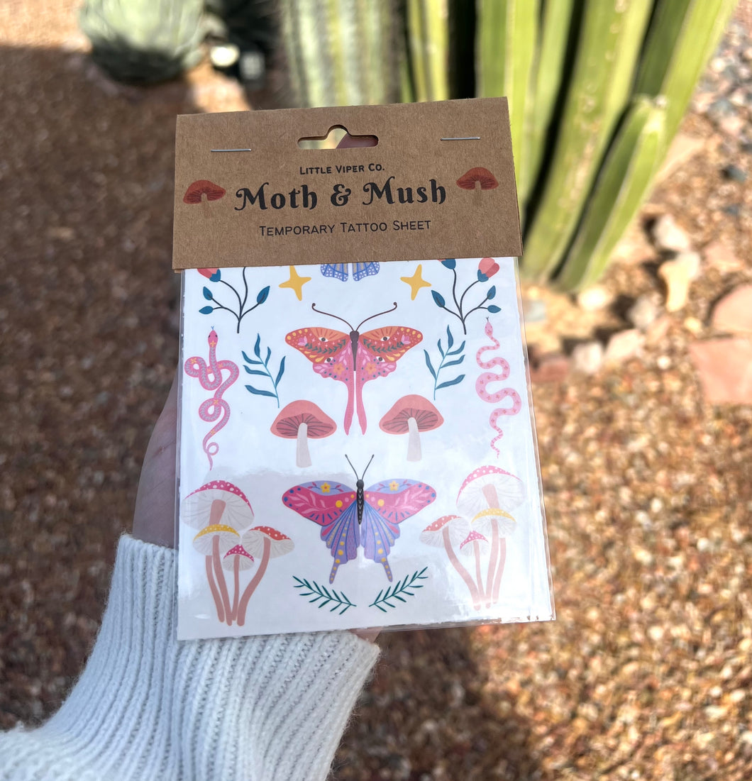 Temporary Tattoo: Moth & Mush