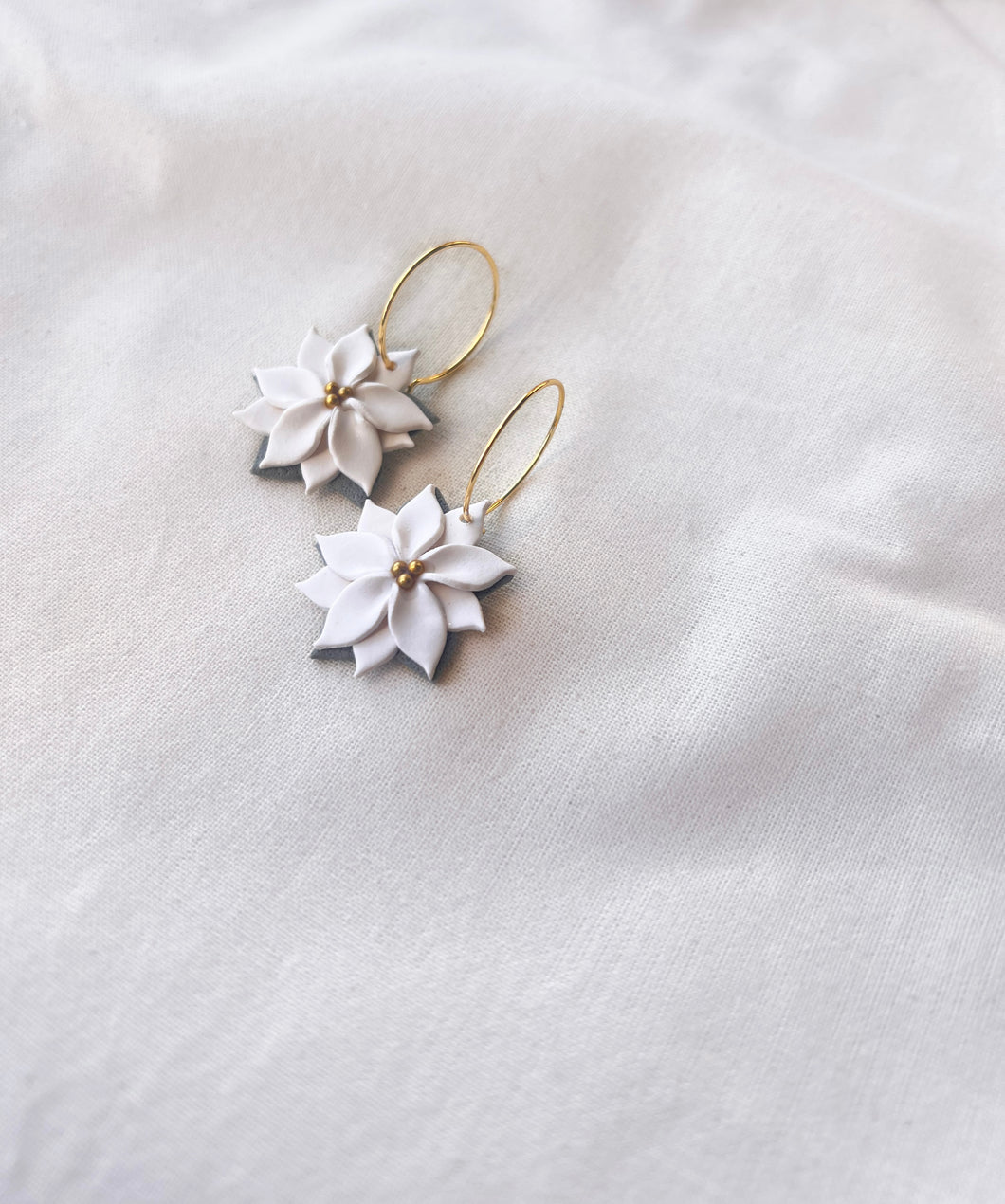 Poinsettia Hoops- White