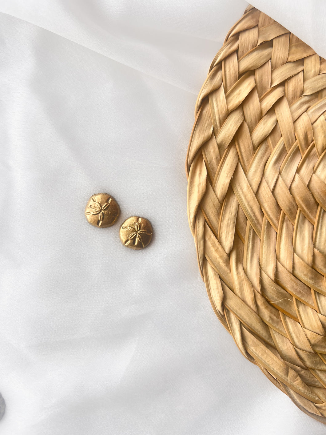 Mini Gold Sand Dollar Studs