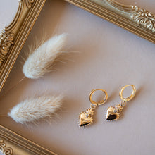Load image into Gallery viewer, Sacred Heart Huggies (gold and silver available)
