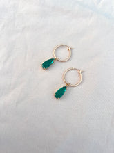 Load image into Gallery viewer, Glass Hoops- Clear &amp; Green available
