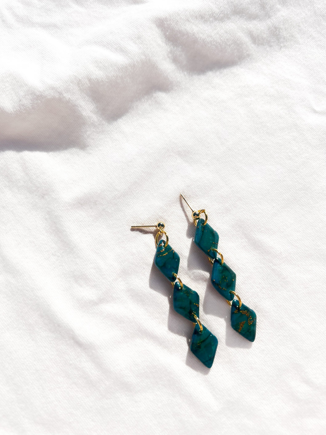 Green/copper diamond dangles