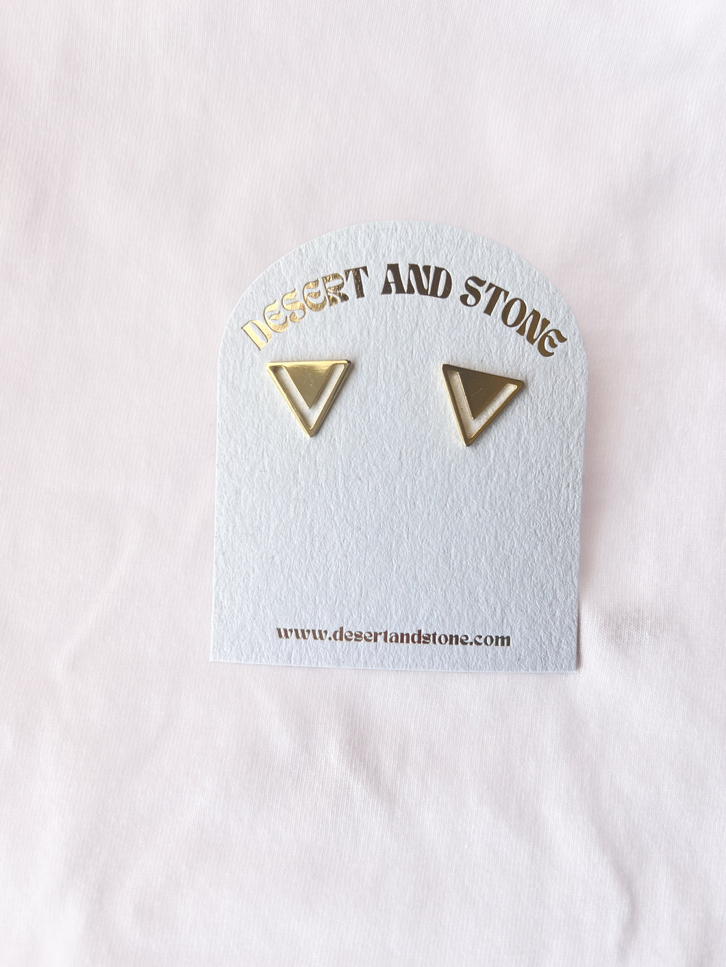 Gold Plated Triangle Studs