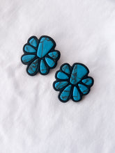 Load image into Gallery viewer, Freya Statement Studs- Black/Turquoise
