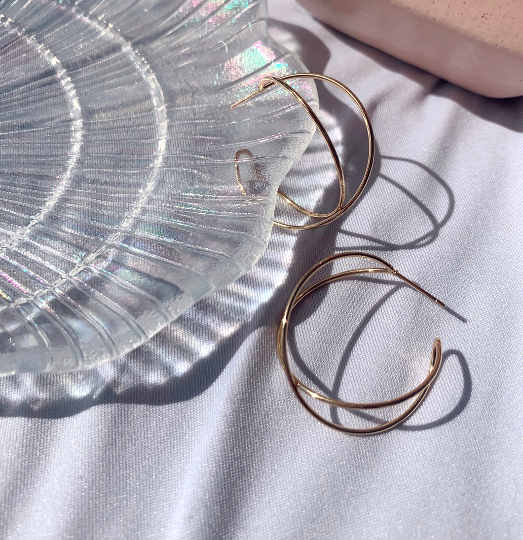Criss Cross Hoops (gold & silver available)